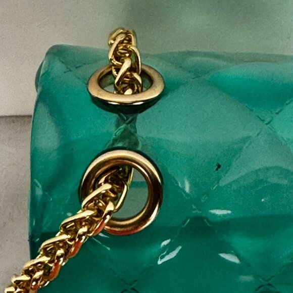 Caleesa Y2K Quilted Ombre Green Jelly Crossbody/Shoulder Small Purse/Handbag Gol - Picture 4 of 16